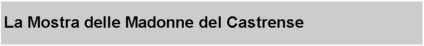 Text Box: La Mostra delle Madonne del Castrense 